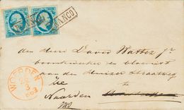 Holanda. SOBREYv 1(2). 1863. 5 Cent Blue (Plate VI) On Thin Paper, Two Stamps. WOERDEN To AMSTERDAM. VERY FINE. (NVPH 1r - ...-1852 Préphilatélie