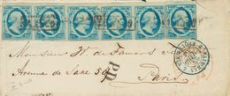 Holanda. SOBREYv 1. 1864. 5 Cent Blue (Plate VI, Position 6-10) On Thin Paper, One Stamp And Strip Of Five (all Complete - ...-1852 Préphilatélie
