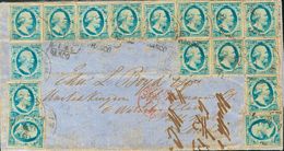 Holanda. SOBREYv 1(16). 1860. 5 Cent Blue (Plate IV), Fifteen Stamps (four With File Fold) And 5 Cent Blue (Plate VI) On - ...-1852 Voorlopers