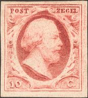 Holanda. *Yv 2. 1852. 10 Cent Carmine Pink (Plate VII). Minimal Thin Spot Under Adhesive. FINE. (NVPH 2m, 575 Euros). -- - ...-1852 Precursori