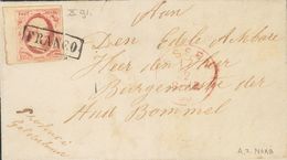 Holanda. SOBREYv 2. 1863. 10 Cent Red (Plate X, Position 91) Margin Sheet On Thick Paper. NORG (lineal Postmark On Back  - ...-1852 Precursores