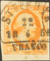 Holanda. ºYv 3. 1852. 15 Cent Dark Orange, Margin Sheet. STEENWYK Datestamp Type B (Ey 400). VERY FINE. (NVPH 3b). -- Ne - ...-1852 Prephilately