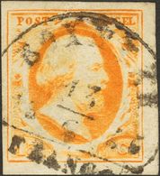 Holanda. ºYv 3. 1852. 15 Cent Dark Orange. BOXMEER / FRANCO Datestamp Type B (Ey 600). VERY FINE. -- Netherlands. ºYv 3. - ...-1852 Prephilately