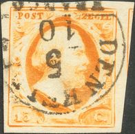 Holanda. ºYv 3. 1852. 15 Cent Dark Orange. Cancelled With DEN HELDER Datestamp Type A (Ey 250). VERY FINE. -- Netherland - ...-1852 Prephilately