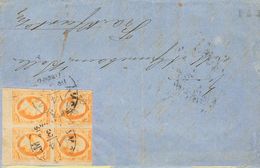 Holanda. SOBREYv 3(4). 1858. 15 Cent Dark Orange (Position 44-45, 49-50), Block Of Four With Margin Sheet (complete Marg - ...-1852 Vorläufer