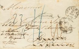 Holanda. SOBREYv . 1859. AMSTERDAM To OFFENBACH (GERMANY), Readdressed To LUGANO (SWITZERLAND). Send Without Stamps And  - ...-1852 Prephilately