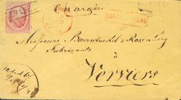 Holanda. SOBREYv 5. 1867. 10 Cent Red. Registered Envelope From GINNEKEN (two Light Postmark On Front) To VERVIERS (BELG - ...-1852 Precursores