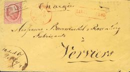 Holanda. SOBREYv 5. 1867. 10 Cent Red. Registered Envelope From GINNEKEN (two Light Postmark On Front) To VERVIERS (BELG - ...-1852 Prephilately