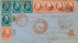 Holanda. SOBREYv . 1867. 5 Cent Blue, Corner Strip Of Four And 10 Cent Red, One Stamp And Strip Of Four (any Short Perfo - ...-1852 Prephilately