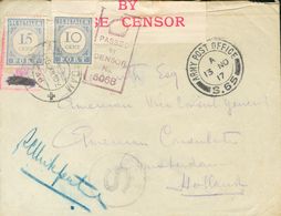 Netherlands, Postage Due. COVERYv 55, 57. 1917. Addressed To AMSTERDAM, Sent From A British Military Unit In The Front.  - ...-1852 Prephilately