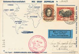 Liechtenstein. COVER55, 59. 1930. 35 R Brown And Black And 1 F Carmine And Black. Postcard By Graf Zeppelin From TRIESEN - Other & Unclassified