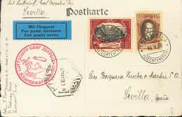 Liechtenstein. COVER55, 59. 1930. 35 R Brown And Black And 1 F Carmine And Black. Postcard By Graf Zeppelin From TRIESEN - Other & Unclassified