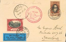 Liechtenstein. COVER55, 59. 1930. 35 R Brown And Black And 1 F Carmine And Black. Postcard By Graf Zeppelin From TRIESEN - Altri & Non Classificati