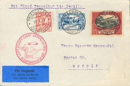 Liechtenstein. COVER69, 71, 59. 1930. 20 R Red, 1½ F Blue And 1 F Carmine And Black. Graf Zeppelin From TRIESENBERG To M - Altri & Non Classificati