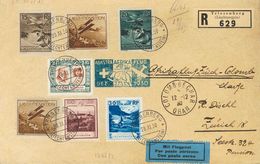 Liechtenstein. COVERYv 99, 104, 107, Aéreos 1/2, 3(2). 1930. 30 Rp, 90 Rp, 2 F And Air Mail Stamps Of 15 Rp, 20 Rp And 2 - Other & Unclassified