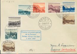 Liechtenstein. COVERYv 199/05. 1947. 3 Rp, Two Stamps, 5 Rp, 10 Rp, 15 Rp, 20 Rp, 25 Rp And 30 Rp. VADUZ To LUGANO (SWIT - Autres & Non Classés