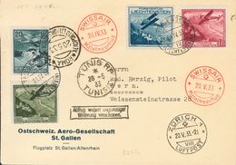 Liechtenstein, Airmail. COVERYv 2, 4/6. 1933. 20 Rp, 35 Rp, 45 Rp And 1 F. TRIESENBERG To BERN (SWITZERLAND), Transporte - Altri & Non Classificati