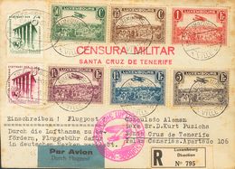 Luxembourg, Airmail. COVERYv 1/6. 1939. Complete Set And Complete Set Of Germany Empire Of 1939 (toned). Registered Airm - Otros & Sin Clasificación