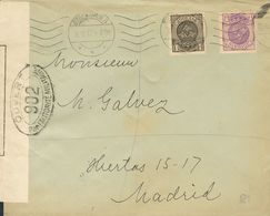 Sweden. COVERYv 55, 57. 1917. 1 Ore Black And 1 Ore Violet. STOCKHOLM To MADRID. On Reverse Arrival. VERY FINE. -- Sueci - Sonstige & Ohne Zuordnung