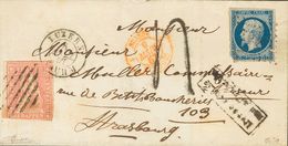 Switzerland. COVERYv 14A, Suiza 28. 1857. 2 Cts (small Defect) And Switzerland 15 Rp Pink. LUZERN (SWITZERLAND) To STRAS - Altri & Non Classificati