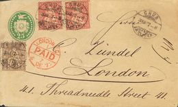 Switzerland. COVERYv 35, 43(2). 1877. 25 Cts Green On Postal Stationery Card From CHUR To LONDON (ENGLAND), With Complem - Altri & Non Classificati