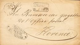 Switzerland. COVER. 1862. Registered From CHUR To FLORENCE (ITALY). Postmark ZEITUNGS / EXPEDITION / CHUR. VERY FINE. -- - Other & Unclassified