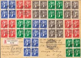 Switzerland. COVERYv 329/40. 1939. Complete Set In Blocks Of Four And Single Values In Blocks Of Four. Registered From Z - Autres & Non Classés