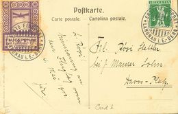 Switzerland, Airmail. COVERYv 130. 1913. 5 Cts Green And Vignette 50 Cts Violet (toned) SCHWEIZERISCHE NATIONALE FLUGSPE - Other & Unclassified