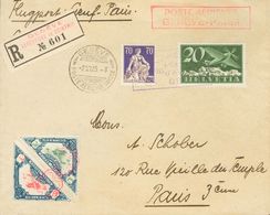 Switzerland, Airmail. COVERYv . 1925. Two Cards With Different Rates And 30 Cts And 50 Cts Labels MEETING INTERNATIONAL  - Other & Unclassified