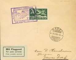 Switzerland, Airmail. COVERYv 4. 1926. 20 Cts Green And Different Values (franking On Reverse). BASEL To DAVOS. Special  - Otros & Sin Clasificación