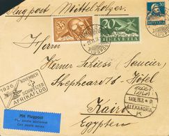 Switzerland, Airmail. COVERYv 4, 6. 1926. 20 Cts Green, 35 Cts Brown And Yellow And 30 Cts Blue. Air Mail From ZURICH To - Other & Unclassified