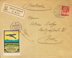 Switzerland, Airmail. COVERYv . 1924. Two Letters Franked With Different Values And Vignette Of 30 Cts Multicolored FLUG - Altri & Non Classificati
