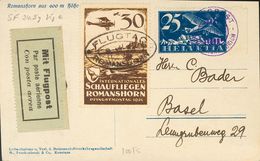 Switzerland, Airmail. COVERYv . 1924. Three Postcards (one Postal Stationery Card Of 10 Cts Green) With Different Rates  - Autres & Non Classés