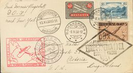 Switzerland. COVERYv 230, Aéreo 9, 15. 1931. 5 F Blue, 50 Cts Black And Red And 2 F Brown. ROMANSHORN To ASTORIA (U.S.A. - Other & Unclassified