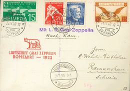 Switzerland, Airmail. COVERYv 13, 16. 1933. 15 Cts Green, 35 Cts Chestnut And Bistre, 20 Cts Red And 30 Cts Blue. Postca - Autres & Non Classés