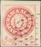 Argentina. */ºYv 5(2), 5d(14), 7. 1862. Interesante Conjunto Con Dos Bloques De Cuatro En Nuevo Del 5 Ctvos Rosa (sin Ac - Otros & Sin Clasificación