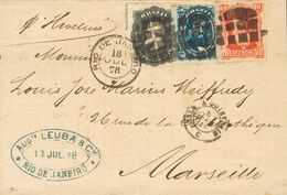 Brazil. COVERYv 30, 32, 35. 1878. 10 Reis Red, 50 Reis Blue And 200 Reis Black (partial Inscription American Bank Note). - Otros & Sin Clasificación