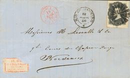 Brazil. COVERYv 35. 1880. 200 Reis Black. RIO DE JANEIRO To BORDEAUX (FRANCE). Fancy Circular Cancel, On Front Red C.d.s - Andere & Zonder Classificatie