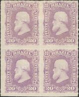 Brazil. *Yv 38(4). 1878. 20 Reis Purple, Block Of Four. VERY FINE AND RARE. (Scott 69) -- Brasil. *Yv 38(4). 1878. 20 Re - Altri & Non Classificati