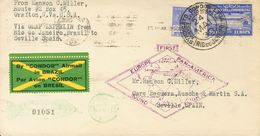 Brazil, Airmail. COVERYv 14. 1930. 20000 Reis Ultramarine And 500 Reis Ultramarine. Graf Zeppelin From RIO DE JANEIRO To - Otros & Sin Clasificación