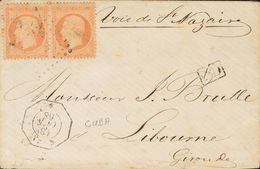 Cuba, French Post Office. COVER23(2). 1868. 40 Cts Orange FRANCE, Couple. CUBA To LIBOURNE (FRANCE). On The Front Octago - Autres & Non Classés
