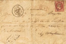 Cuba. COVERYv 32. 1870. 80 Cts Pink. AUCH To PINAR DEL RIO (CUBA). On The Front Mark AUCH And Postmark "NE 2", Applied I - Altri & Non Classificati