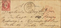 Cuba. COVERYv 24. 1871. 80 Cts Pink. AUCH To PINAR DEL RIO (CUBA). Postmark LOZENGE OF LARGE NUMBERS "212" And On The Fr - Otros & Sin Clasificación