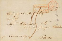 Cuba, Bristish Post Office. COVERYv . 1846. HAVANA To PARIS. Postmark COLONIES / AND C.ART.12, Applied In Transit Throug - Other & Unclassified