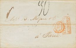 Cuba, Bristish Post Office. COVERYv . 1851. HAVANA To PARIS (FRANCE). Postmark COLONIES / AND C.ART.13 And Handwritten   - Altri & Non Classificati