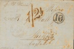 Cuba, Bristish Post Office. COVER. 1855. HAVANA To SHEFFIELD (GREAT BRITAIN). British "1 / 2½" And "10" Postmarks, Appli - Autres & Non Classés