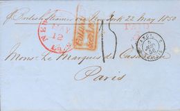 United States, Prephilately. COVER. 1850. NEW ORLEANS To PARIS. Red Cds NEW ORLEANS / LA And Postmark COLONIES / AND.ART - Sonstige & Ohne Zuordnung