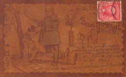 United States. COVERYv 158. 1907. 2 Ctvos Carmine . Postcard, Made In Leather, From SANTA CLARA To VALLADOLID (SPAIN). O - Andere & Zonder Classificatie