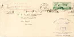 United States, Airmail. COVERYv 17. 1933. 50 Green Cents. Graf Zeppelin From NEW HAVEN (U.S.A.) To LA HAYA (HOLANDA). On - Otros & Sin Clasificación