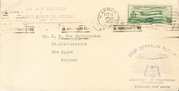 United States, Airmail. COVERYv 17. 1933. 50 Green Cents. Graf Zeppelin From NEW HAVEN (U.S.A.) To LA HAYA (HOLANDA). On - Andere & Zonder Classificatie